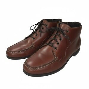 Vintage Dexter Brown Leather Moc Toe Lace Up Ankle Boots Women's 8 USA 🇺🇸